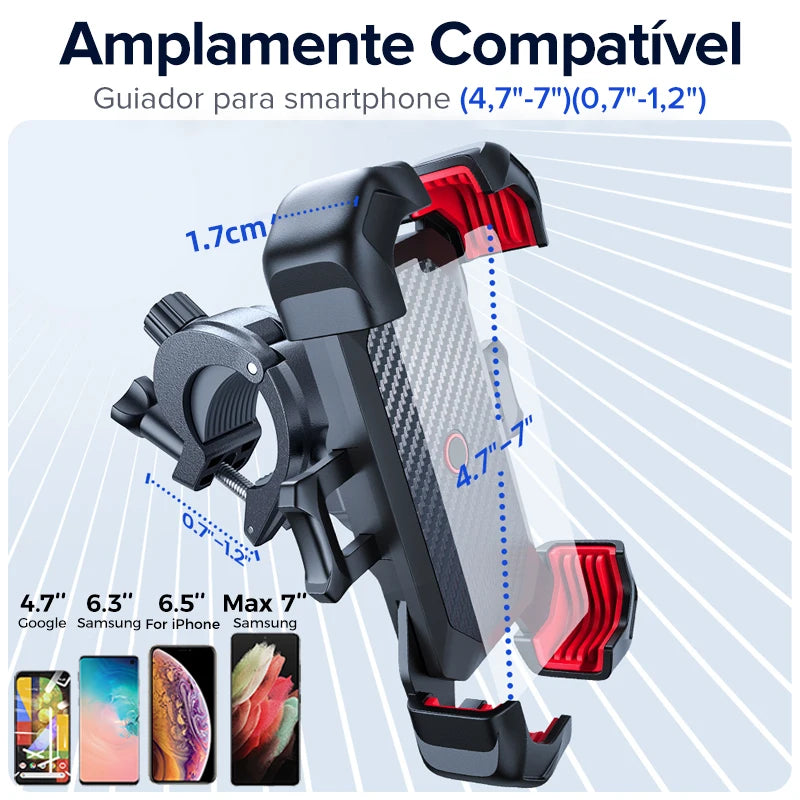 Suporte telemóvel universal compatível moto scooter bicicleta